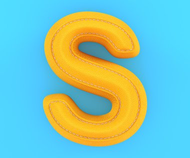 Deri sarı doku Harf S