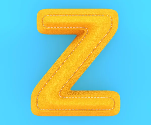 Leather yellow texture letter Z — Stock Photo, Image