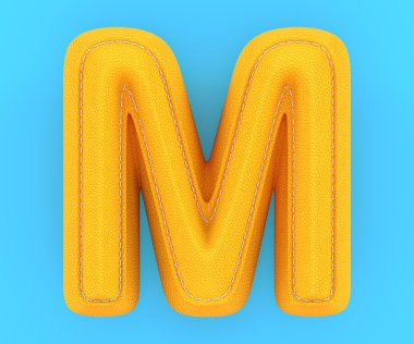 Deri sarı doku harf M