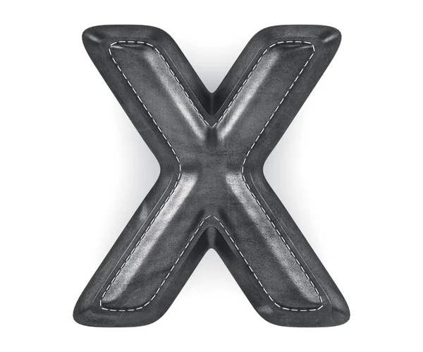 Black leather skin texture capital letter X — Φωτογραφία Αρχείου