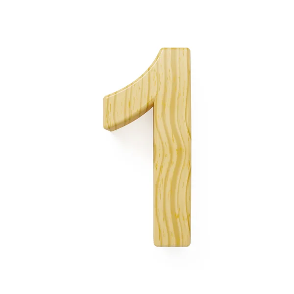 Wood digit one symbol - 1 — Stock Photo, Image