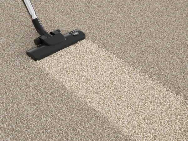 Vacuum cleaner hoover on dirty carpet. House cleaning concept — Stock Photo, Image