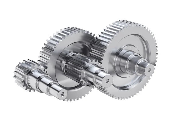 Steel gear wheels technical mechanical illustration — Stock Photo, Image