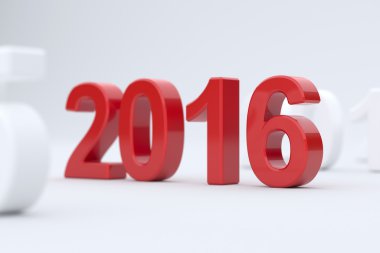 2016 yıl beyaz arka plan üzerinde. Yumuşak odak