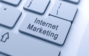 Internet pazarlama kelime butonuna bilgisayar klavye