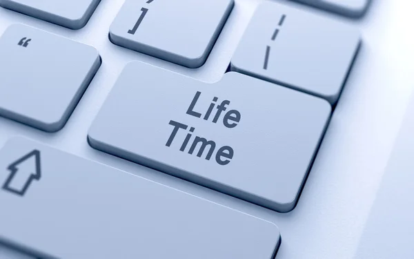 コンピューターのキーボードで生活時間の単語ボタン — ストック写真