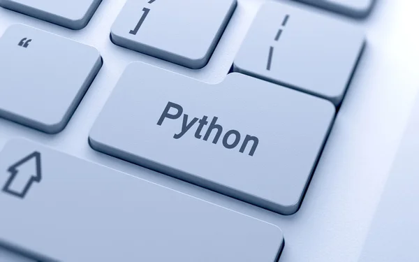 Botão de palavra Python no teclado do computador — Fotografia de Stock