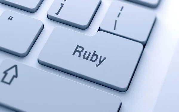 Rubi palavra botão no teclado do computador — Fotografia de Stock