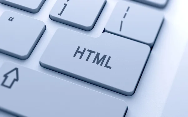 HTML-слово кнопка на клавиатуре компьютера — стоковое фото