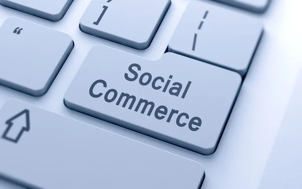 Social commerce word button on computer keyboard — Stock Photo, Image