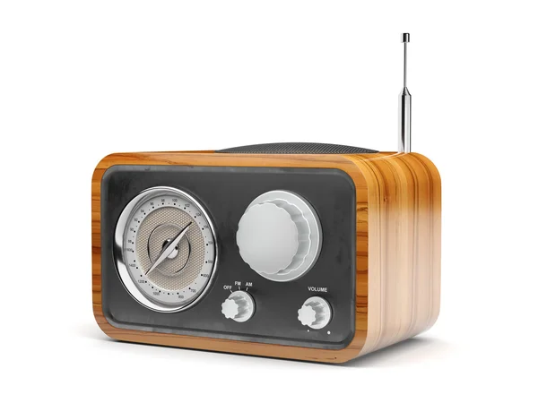 Dřevěné retro radio — Stock fotografie