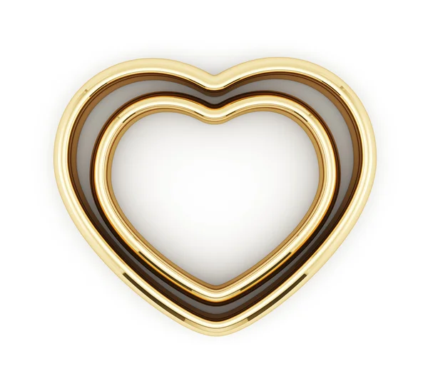 심장 모양의 고립 된 황금 반지 로열티 프리 스톡 이미지