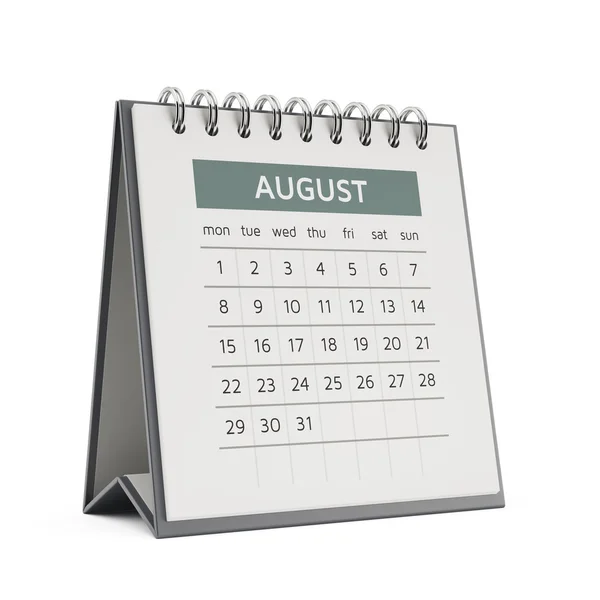 3d august desktop calendar — Stock Photo, Image