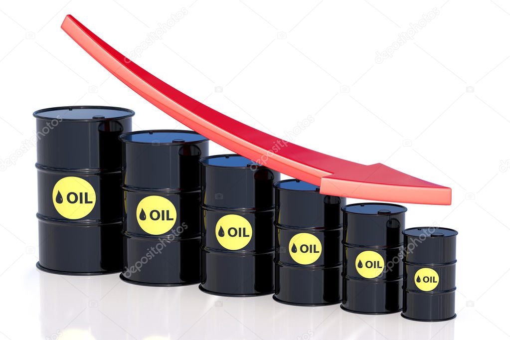 Oil price falling concept
