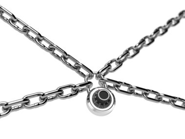 İzole metal zinciri ile birlikte asma kilit 