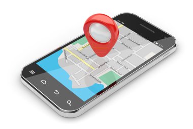 Smartphone navigasyon kavramı izole