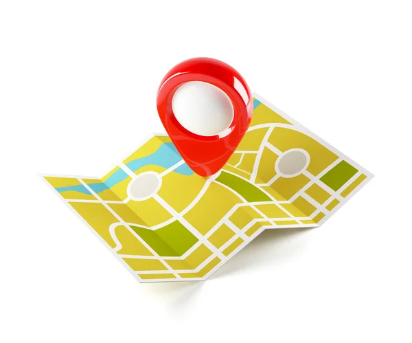 Navigeringskarta med guide linje — Stockfoto