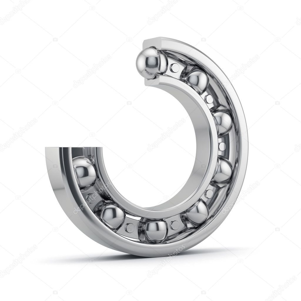 Bearings production isolated on white