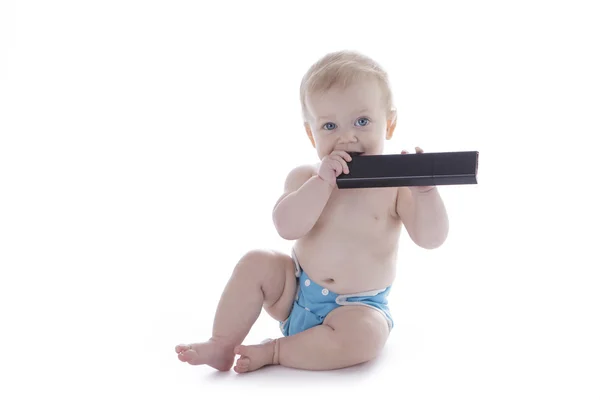 Baby in cloth diaper — Stock Photo, Image