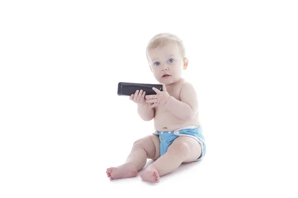 Baby in cloth diaper — Stock Photo, Image