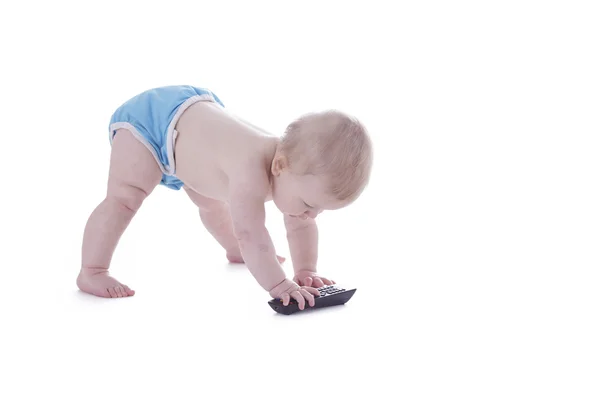 Baby in cloth diaper — Stock Photo, Image