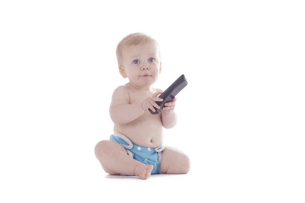 Baby in cloth diaper — Stock Photo, Image