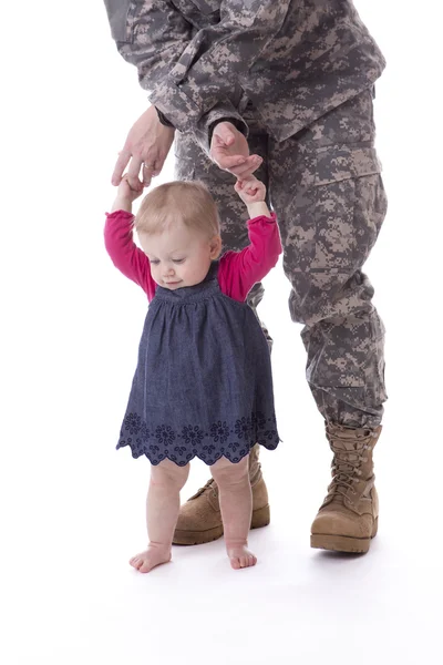 Us military mother with her baby — Stock Photo, Image