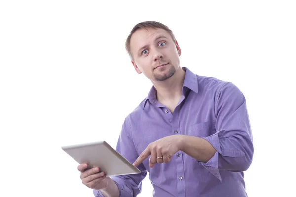 Man holding a tablet — Stock Photo, Image