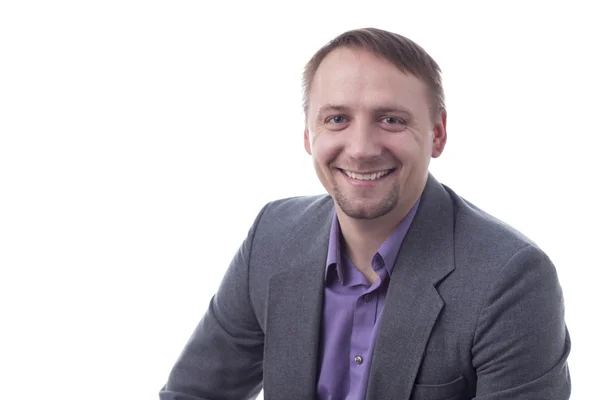 Man in suit smiling — Stock Photo, Image