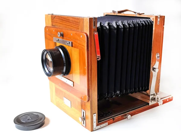 Vecchia Fotocamera Vintage Isolato Sfondo Bianco — Foto Stock