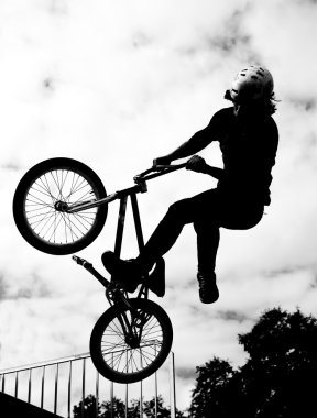 bmx biniciler eylem silüeti