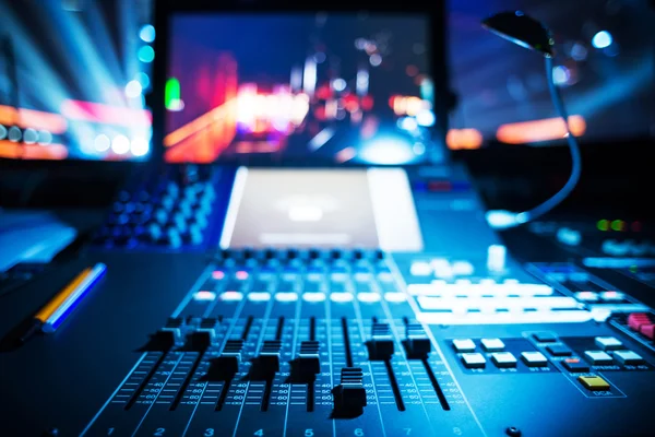 Audio sound mixer with buttons and sliders — Stock Photo, Image