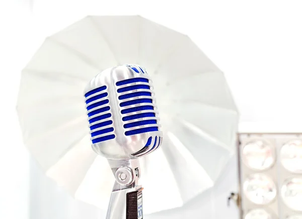 Retro styled microphone. Selective focus. — Stock Photo, Image