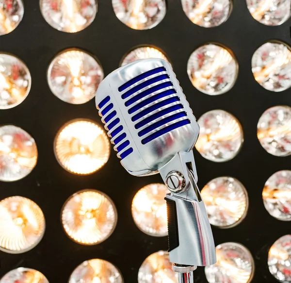 Retro styled microphone. Selective focus. — Stock Photo, Image