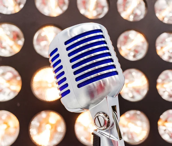 Retro styled microphone. Selective focus. — Stock Photo, Image