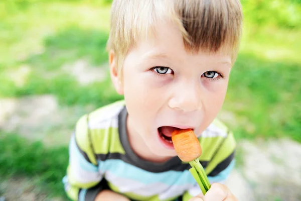 Niño con verdura — Foto de Stock