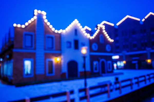 Een abstracte blik op de stadslichten van Kerstmis vervagen bokeh — Stockfoto