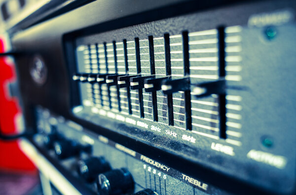 Professional audio sound equipment with buttons