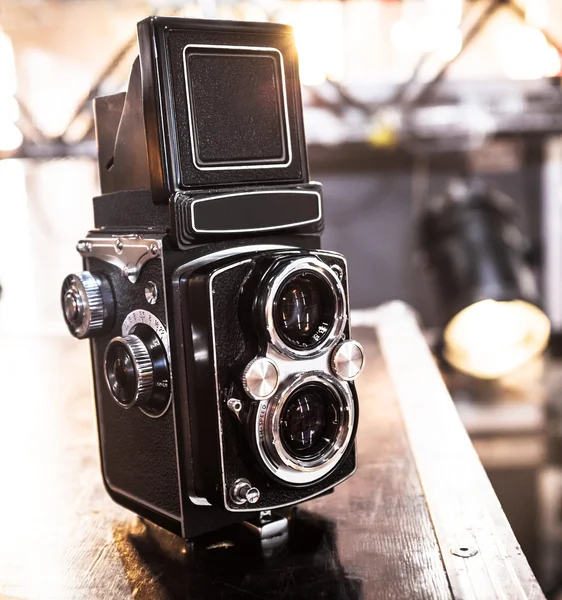 Oude retro camera. Macro weergave — Stockfoto