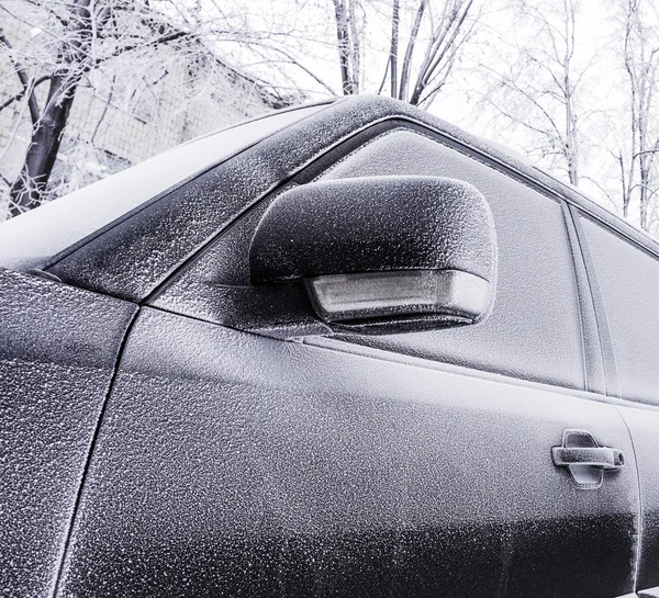 Frozen part of car. Selective focus. A little of DOF. — Stock Photo, Image