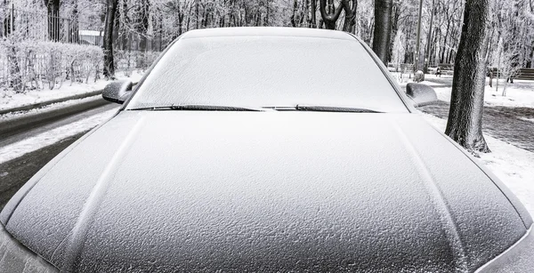 Frozen part of car. Selective focus. A little of DOF. — Stock Photo, Image