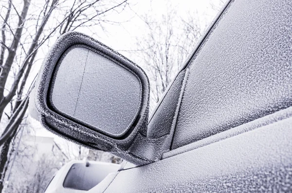 Frozen part of car. Selective focus. A little of DOF. — Stock Photo, Image