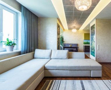 Büyük bir Modern oturma odası .