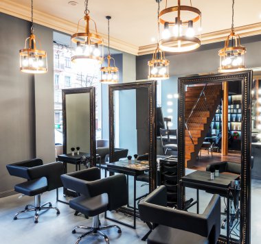 Interior of luxury beauty salon clipart