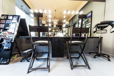 Interior of luxury beauty salon clipart