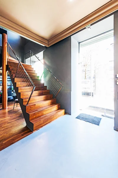 Beautiful modern loft, staircase top view — Stock Photo, Image