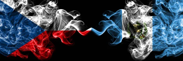 Czech Republic Czech Guatemala Smoky Mystic Flags Placed Side Side — Stock Photo, Image