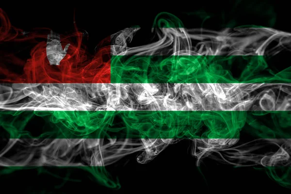 Abchasien Abchasische Rauchfahne Isoliert Auf Schwarzem Hintergrund — Stockfoto