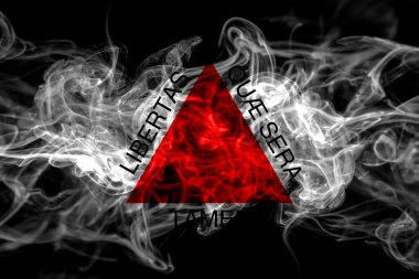 Brezilya, Brezilya ve Minas Gerais sigara bayrağı siyah arkaplanda izole edildi