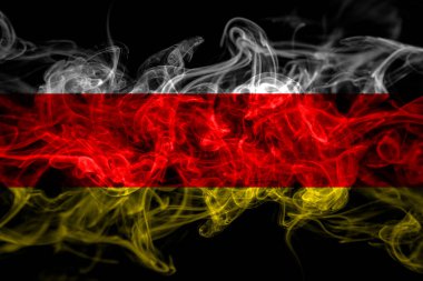 Güney Osetya duman bayrağı siyah arkaplanda izole